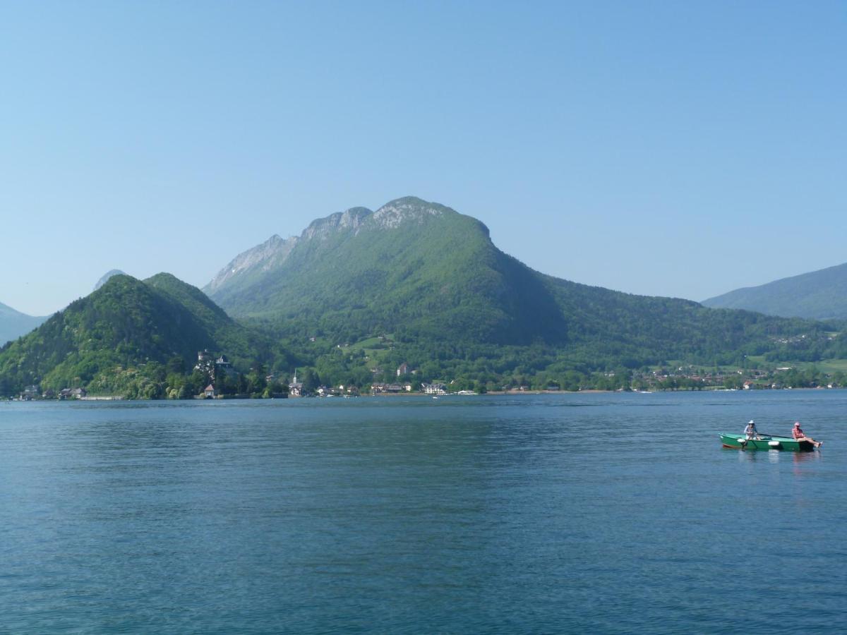 Au Bord Du Lac D'Annecy, Logement Type Loft, Dans Residence Avec Plage Et Ponton Privee Duingt Kültér fotó