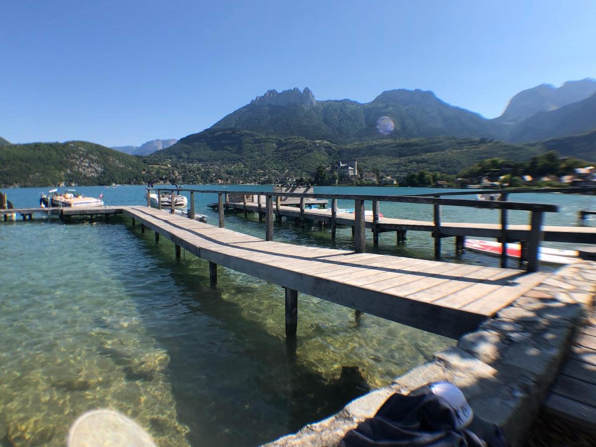 Au Bord Du Lac D'Annecy, Logement Type Loft, Dans Residence Avec Plage Et Ponton Privee Duingt Kültér fotó