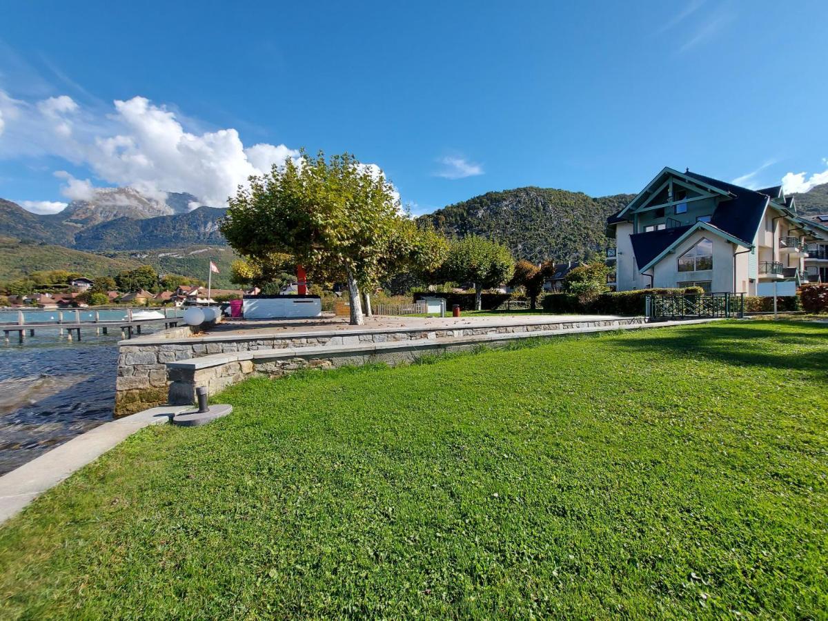 Au Bord Du Lac D'Annecy, Logement Type Loft, Dans Residence Avec Plage Et Ponton Privee Duingt Kültér fotó